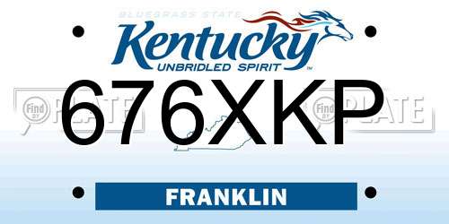 676XKP Kentucky License Plate