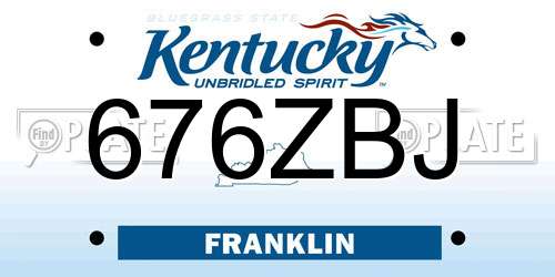 676ZBJ Kentucky License Plate