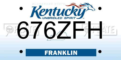 676ZFH Kentucky License Plate
