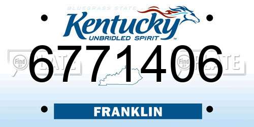 6771406 Kentucky License Plate