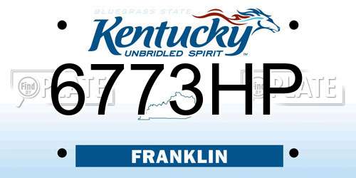 6773HP Kentucky License Plate