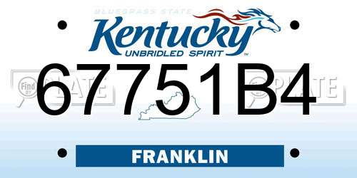 67751B4 Kentucky License Plate