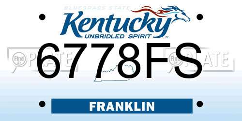 6778FS Kentucky License Plate