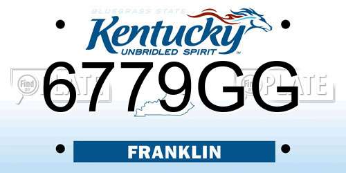 6779GG Kentucky License Plate
