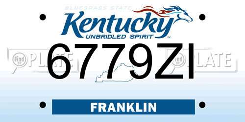 6779ZI Kentucky License Plate