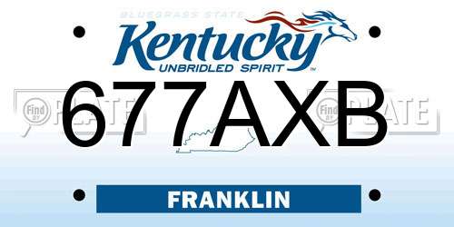 677AXB Kentucky License Plate