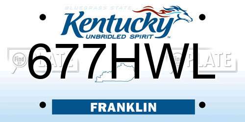 677HWL Kentucky License Plate