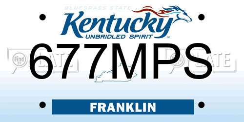 677MPS Kentucky License Plate