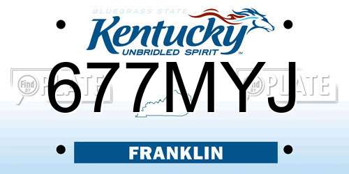677MYJ Kentucky License Plate