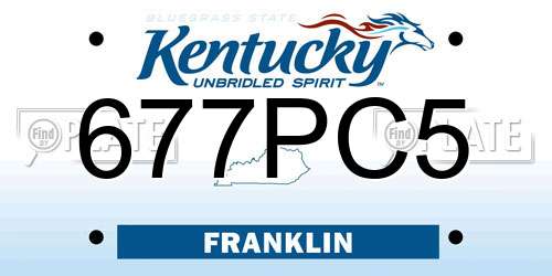 677PC5 Kentucky License Plate