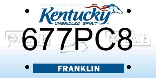 677PC8 Kentucky License Plate