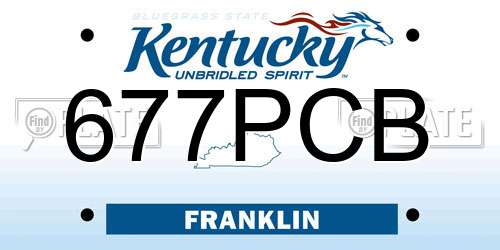 677PCB Kentucky License Plate