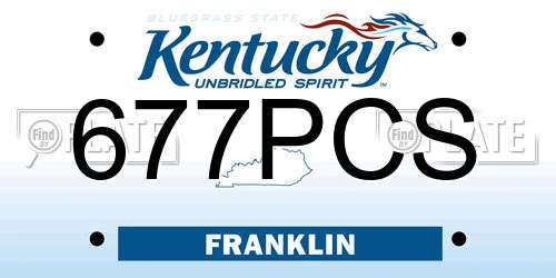 677PCS Kentucky License Plate