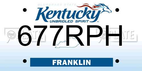 677RPH Kentucky License Plate
