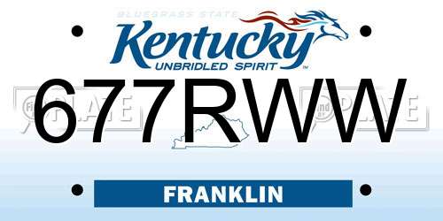 677RWW Kentucky License Plate