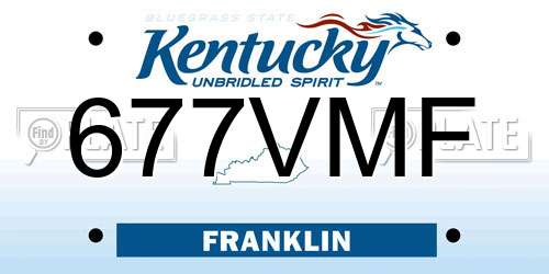677VMF Kentucky License Plate