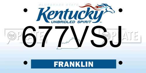 677VSJ Kentucky License Plate