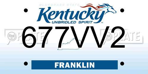 677VV2 Kentucky License Plate