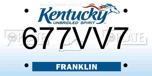 677VV7 Kentucky License Plate