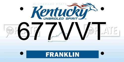 677VVT Kentucky License Plate