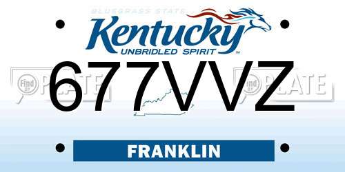 677VVZ Kentucky License Plate