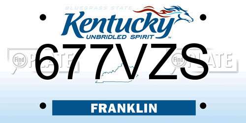677VZS Kentucky License Plate