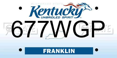 677WGP Kentucky License Plate
