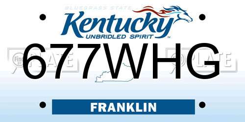 677WHG Kentucky License Plate