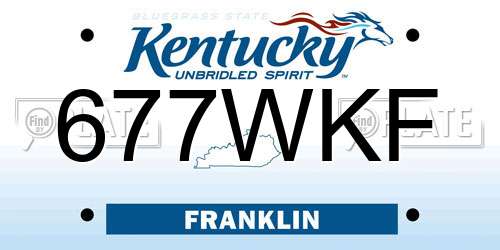 677WKF Kentucky License Plate