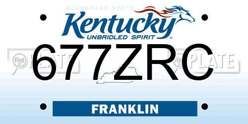 677ZRC Kentucky License Plate