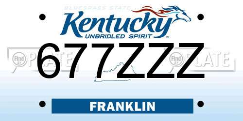 677ZZZ Kentucky License Plate