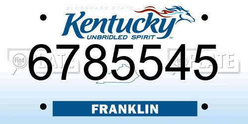 6785545 Kentucky License Plate
