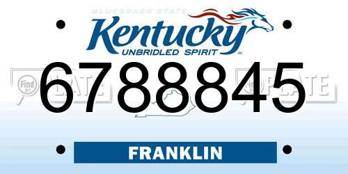 6788845 Kentucky License Plate
