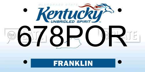 678POR Kentucky License Plate