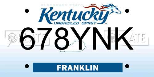 678YNK Kentucky License Plate