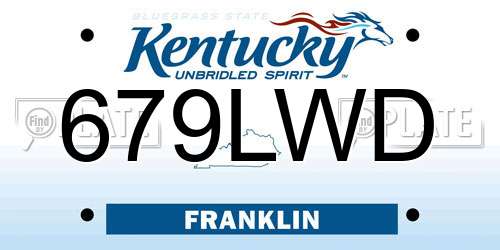 679LWD Kentucky License Plate