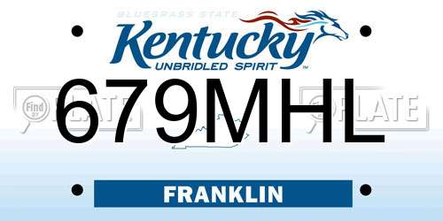679MHL Kentucky License Plate