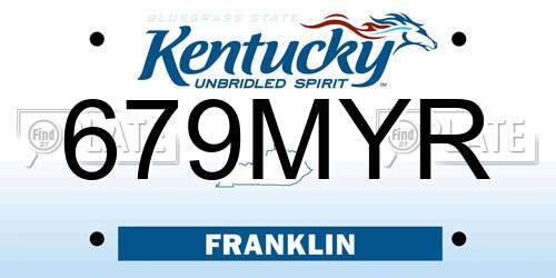 679MYR Kentucky License Plate