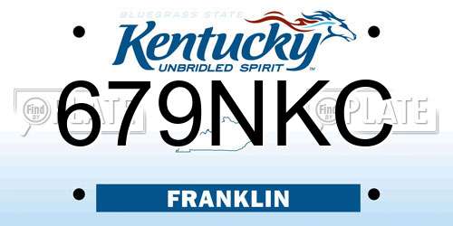 679NKC Kentucky License Plate