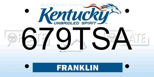 679TSA Kentucky License Plate