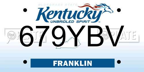 679YBV Kentucky License Plate