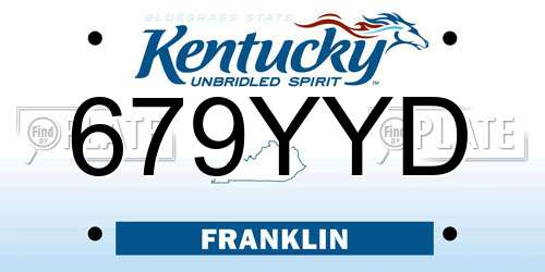 679YYD Kentucky License Plate