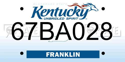 67BA028 Kentucky License Plate
