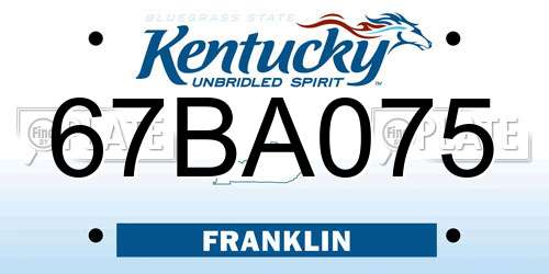 67BA075 Kentucky License Plate