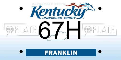 67H Kentucky License Plate