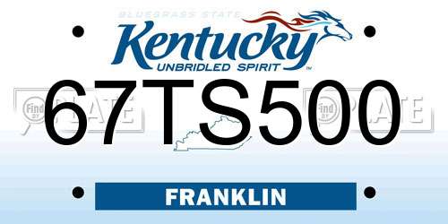 67TS500 Kentucky License Plate