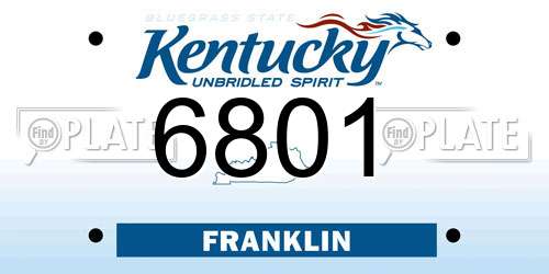 6801 Kentucky License Plate