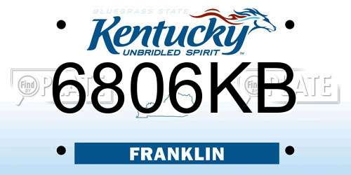 6806KB Kentucky License Plate