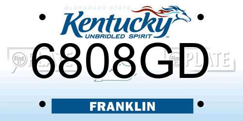 6808GD Kentucky License Plate