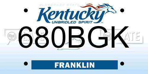 680BGK Kentucky License Plate